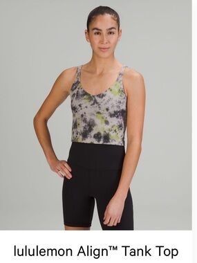 lululemon tie-dye tank top in black, gray, green